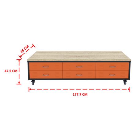 ตู้เหล็กลิ้นชัก 6 ลิ้นชัก SURE TMBS-186 สีส้ม_3