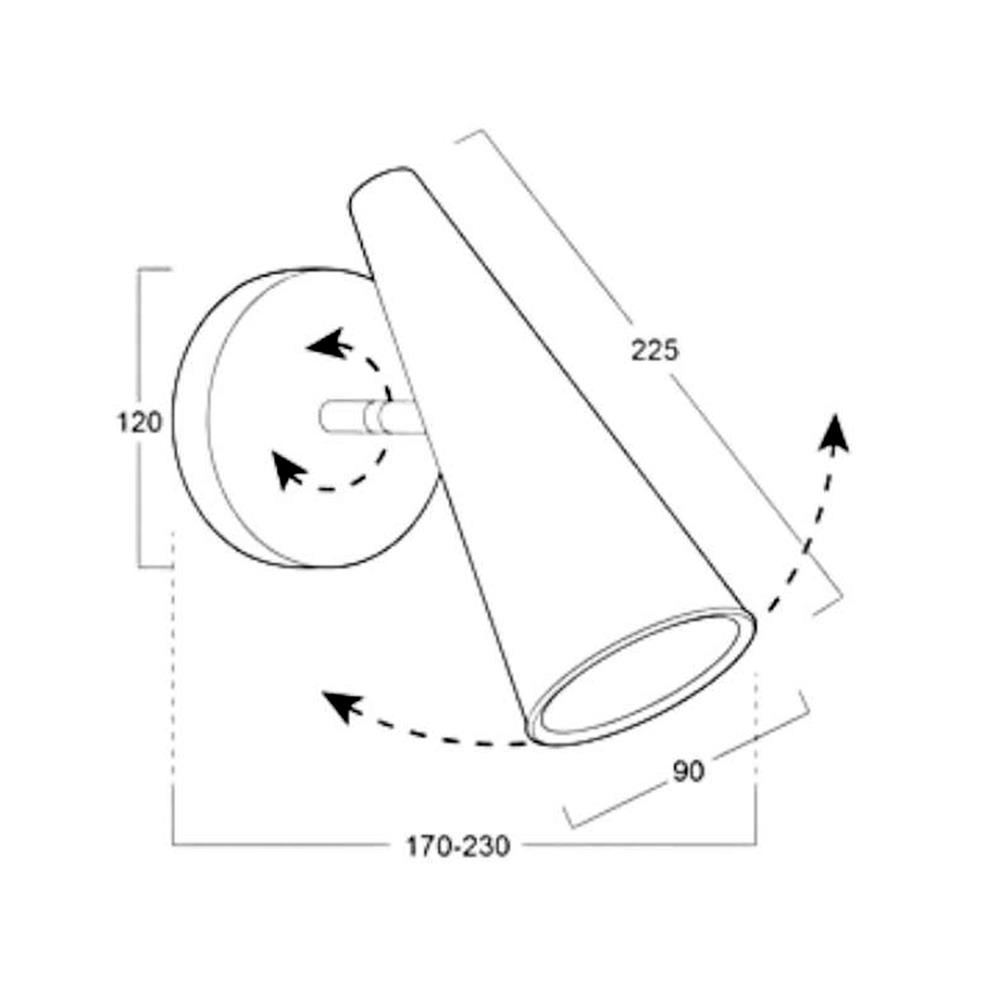 ไฟกิ่งภายใน LUMAX 01-02972 สีดำ/BRASS 1 หัว