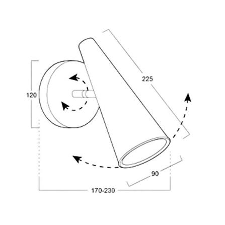 ไฟกิ่งภายใน LUMAX 01-02972 สีดำ/BRASS 1 หัว_2
