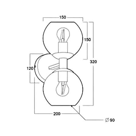 ไฟกิ่งภายใน LUMAX 01-02966 สีทอง/ใส 2 หัว_2