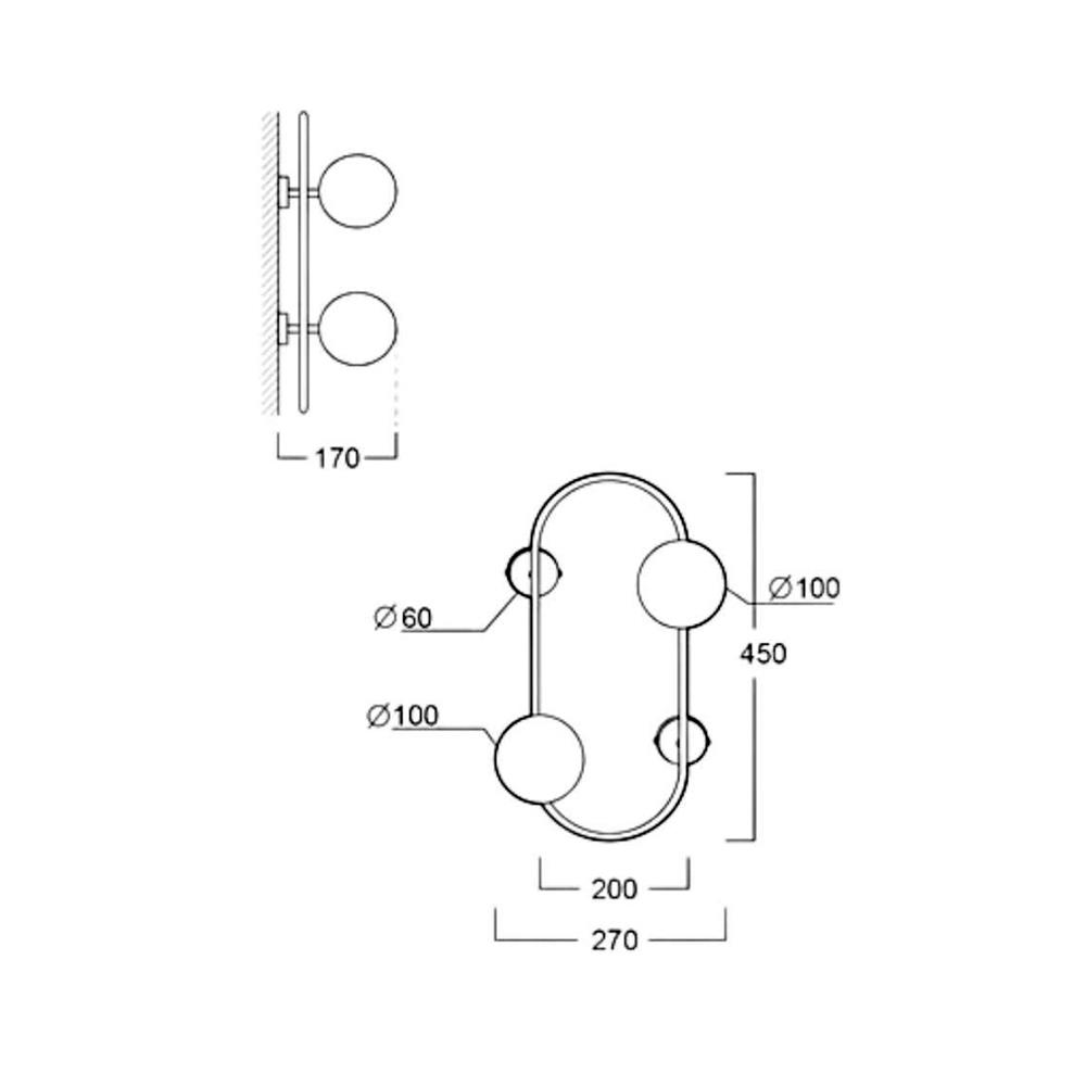 ไฟกิ่งภายใน LUMAX 01-02882 สีขาว/ทอง 2 หัว