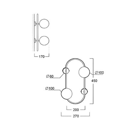 ไฟกิ่งภายใน LUMAX 01-02882 สีขาว/ทอง 2 หัว_3