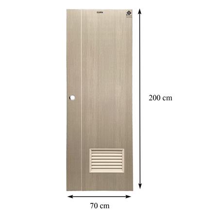 ประตูห้องน้ำ UPVC เจาะลูกบิด AZLE WB2 70x200 ซม. สี WHITE/GREY_5