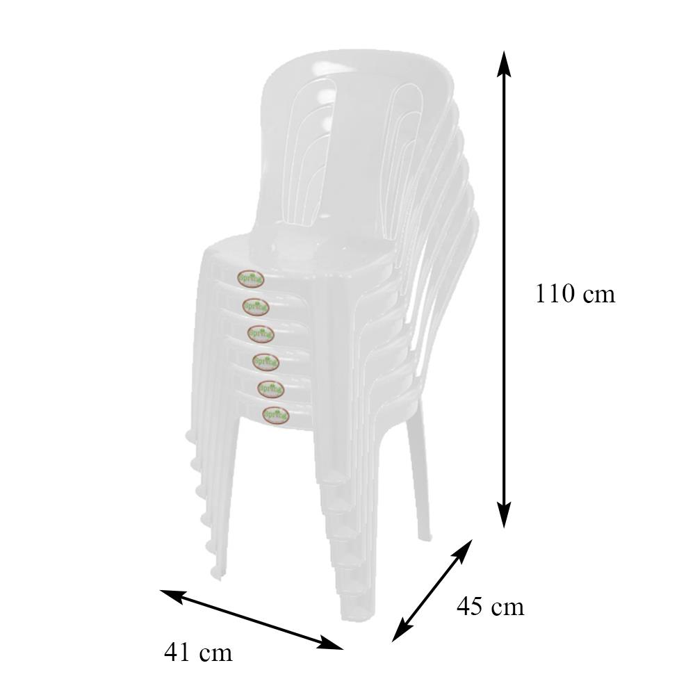 พวงหรีดเก้าอี้พลาสติก SPRING NORMA สีขาว แพ็ก 6 ตัว