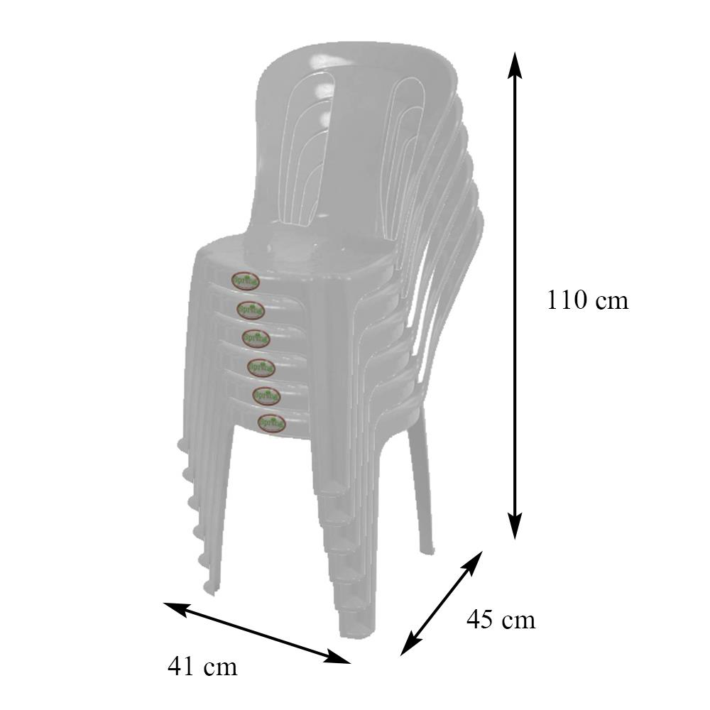 พวงหรีดเก้าอี้พลาสติก SPRING NORMA สีเทา แพ็ก 6 ตัว
