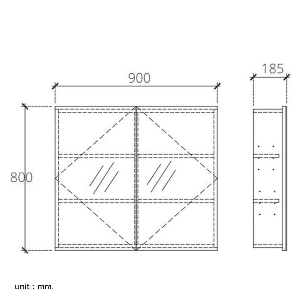 ตู้แขวนกระจก COTTO V4202PW