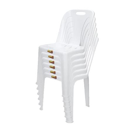 พวงหรีดเก้าอี้พลาสติก SPRING 320 สีขาว แพ็ก 6 ตัว_1