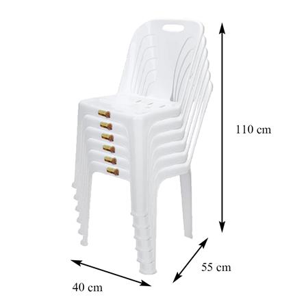 พวงหรีดเก้าอี้พลาสติก SPRING 320 สีขาว แพ็ก 6 ตัว_4