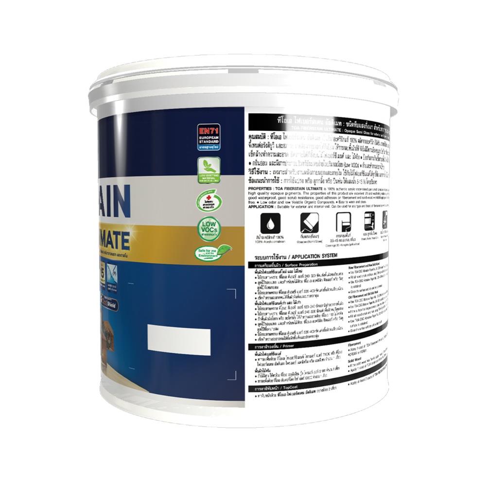 สีย้อมไม้ TOA FIBERSTAIN ULTIMATE WC600 สีไม้สัก ทึบแสงกึ่งเงา 1 แกลลอน