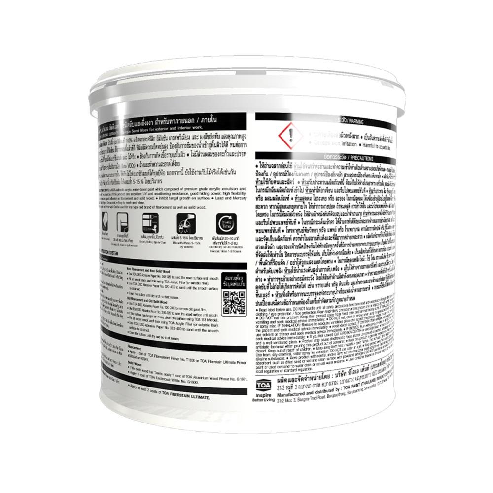 สีย้อมไม้ TOA FIBERSTAIN ULTIMATE WC900 สีดำ ทึบแสงกึ่งเงา 1 แลลอน