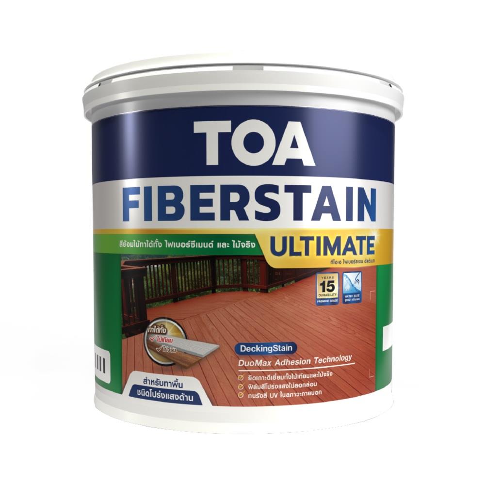 สีย้อมพื้นไม้ TOA FIBERSTAIN ULTIMATE DM004 สีไม้สัก โปร่งแสงด้าน 1 แกลลอน