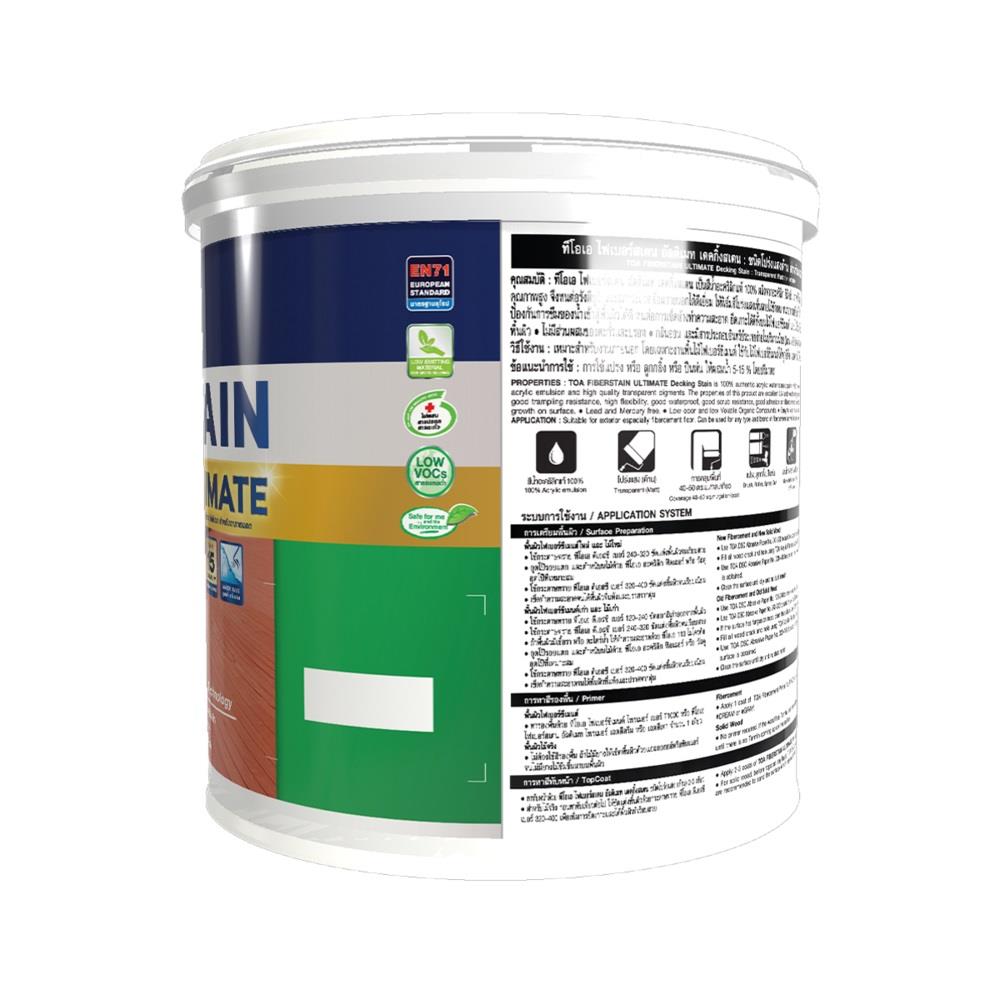 สีย้อมพื้นไม้ TOA FIBERSTAIN ULTIMATE DM008 สีไม้สักทอง โปร่งแสงด้าน 1 แกลลอน
