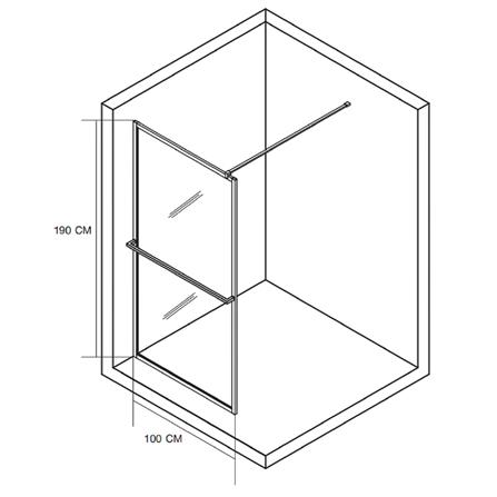 ฉากกั้นอาบน้ำ MOYA PLUS GF100 (GREY) 100x190 ซม._4