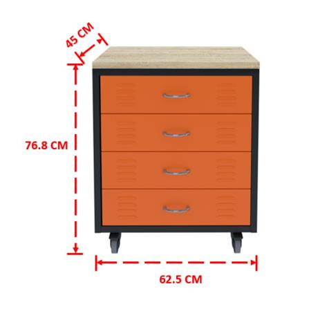 ตู้เหล็กลิ้นชัก 4 ลิ้นชัก SURE TMBU-064 สีส้ม_1