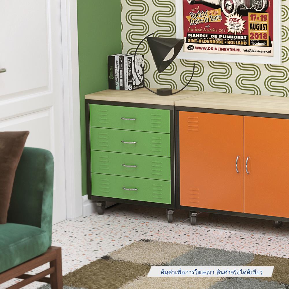 ตู้เหล็กลิ้นชัก 4 ลิ้นชัก SURE TMBU-064 สีเขียว