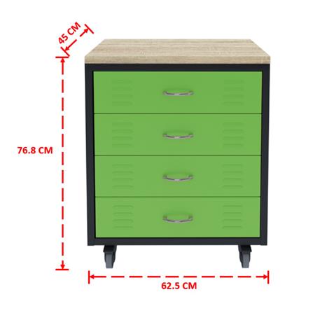 ตู้เหล็กลิ้นชัก 4 ลิ้นชัก SURE TMBU-064 สีเขียว_2