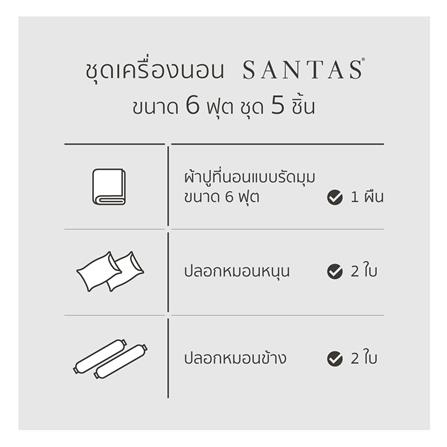 ชุดผ้าปูที่นอน 6 ฟุต 5 ชิ้น SANTAS FINERY BL_6