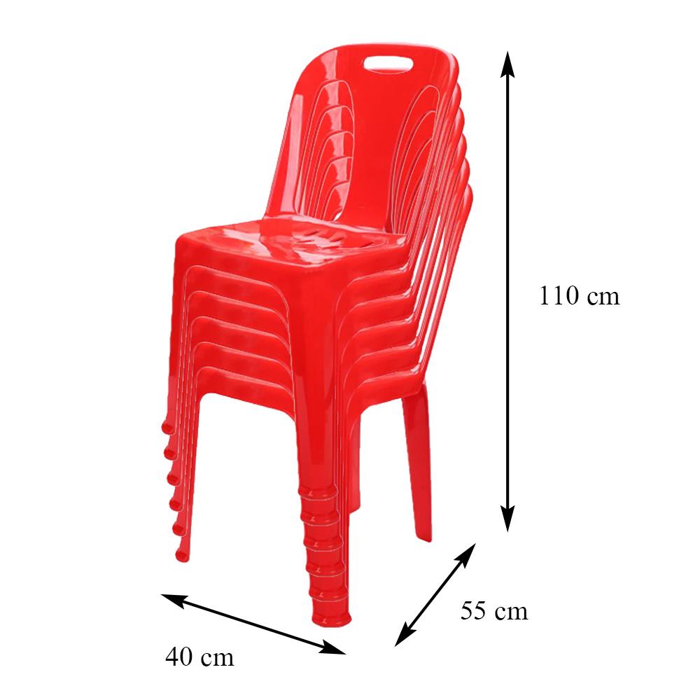 พวงหรีดเก้าอี้พลาสติก SPRING 320 สีแดง แพ็ก 6 ตัว