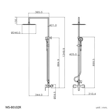 ฝักบัว RAIN SHOWER ผสม WS WS-80102R_1