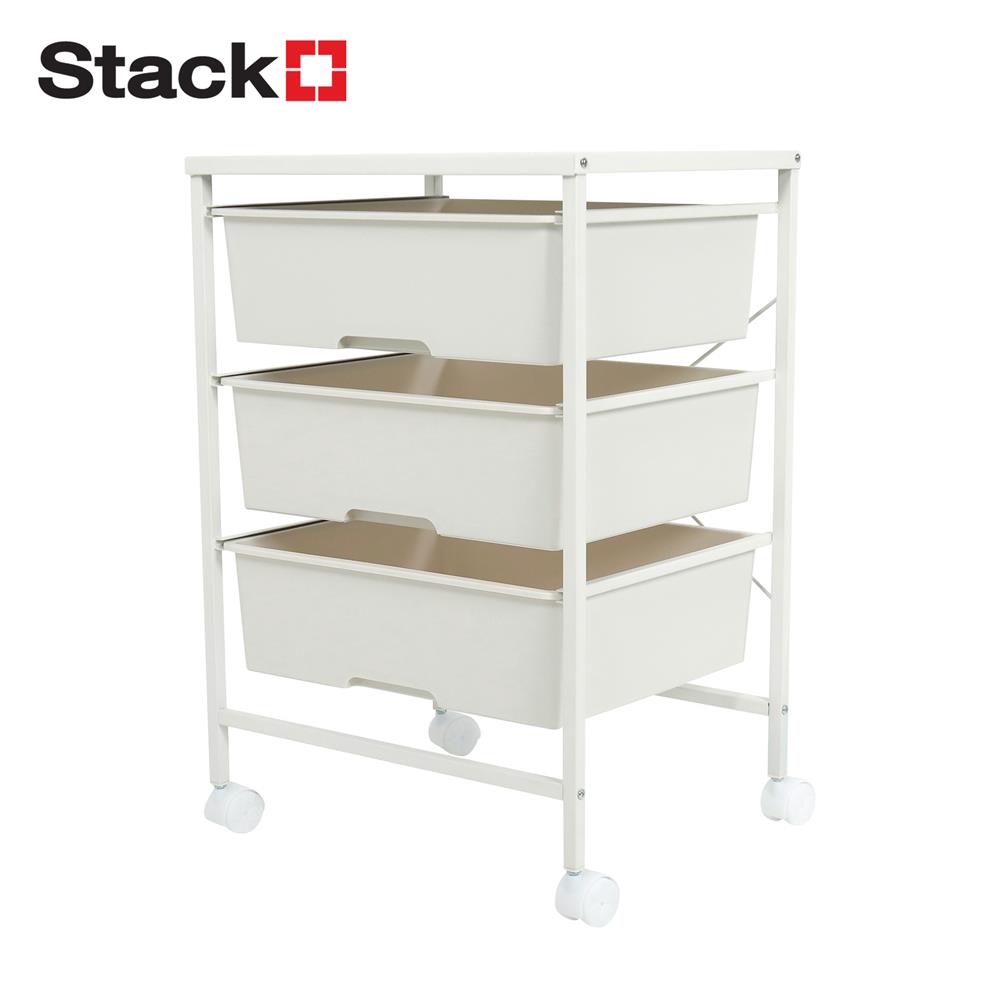ชั้นลิ้นชัก 3 ชั้น STACKO BOSE 40.8x33.5x60.5 ซม. สีขาว