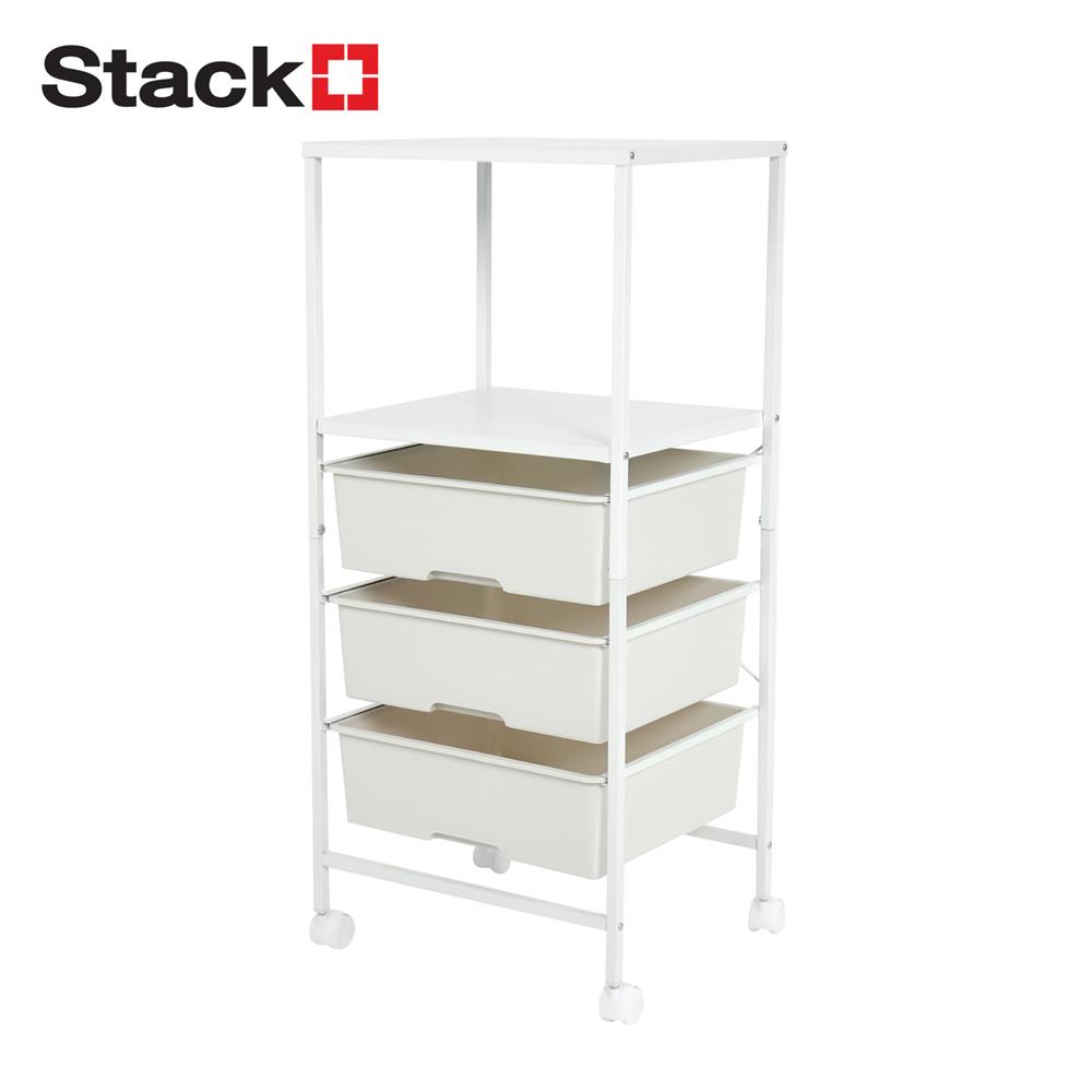 ชั้นลิ้นชัก 3 ชั้น STACKO BOSE 40.8x33.5x90.3 ซม. สีขาว_0