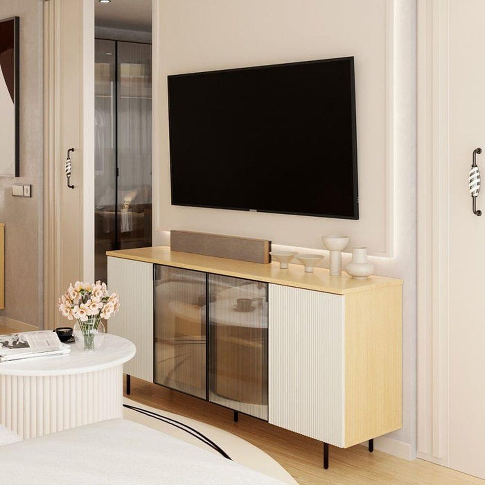 ตู้วางทีวี SB FURNITURE WHIZ 19228162 118.4 ซม. สีเทาอ่อน