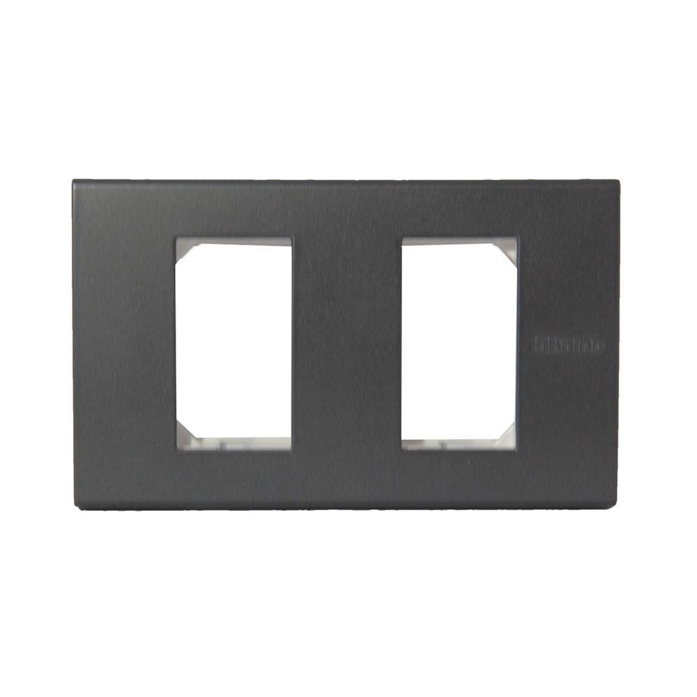 หน้ากาก 2 ช่อง BTICINO BAMBOO SAE2202TGR สีดำ