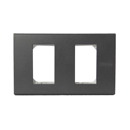 หน้ากาก 2 ช่อง BTICINO BAMBOO SAE2202TGR สีดำ