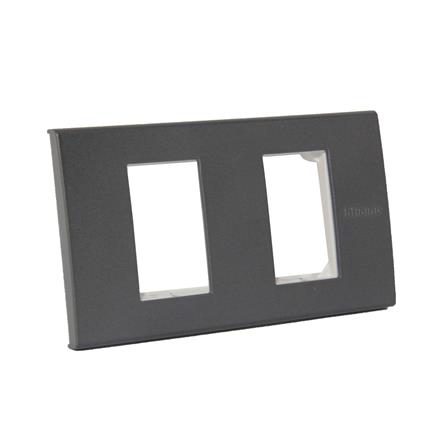 หน้ากาก 2 ช่อง BTICINO BAMBOO SAE2202TGR สีดำ_1