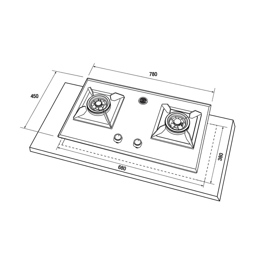 เตาฝังแก๊ส MEX VB7826MHR 78 ซม.