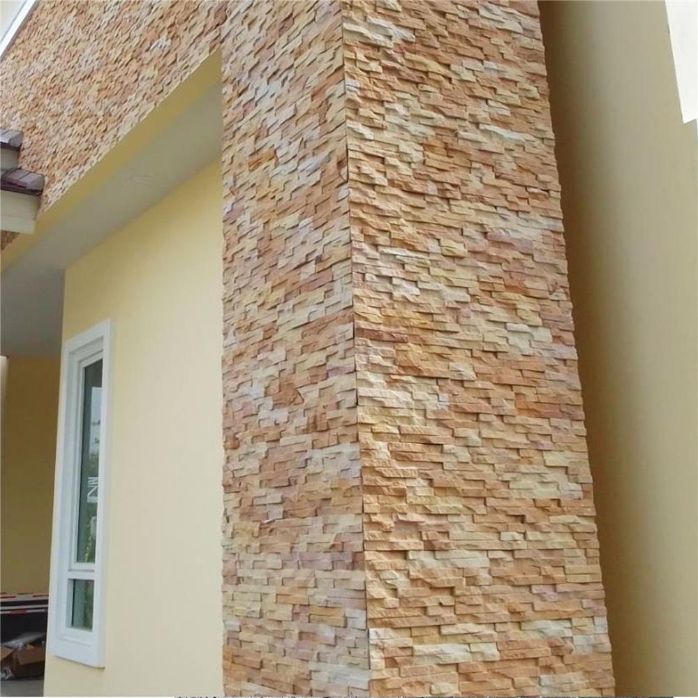 หินทราย 10x30 ซม. หินโคราช จิ๊กซอว์สีเหลืองลายเซาะร่อง