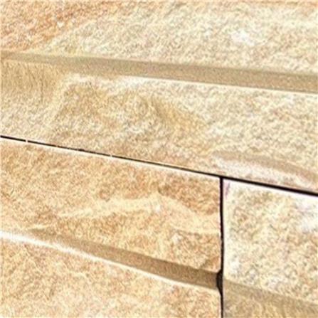 หินทราย 10x30 ซม. หินโคราช จิ๊กซอว์สีเหลืองลายเซาะร่อง_2