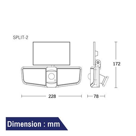 ไฟผนังภายนอก SOLAR BEC SPLIT-2BK 25 วัตต์ DAYLIGHT สีดำ_6