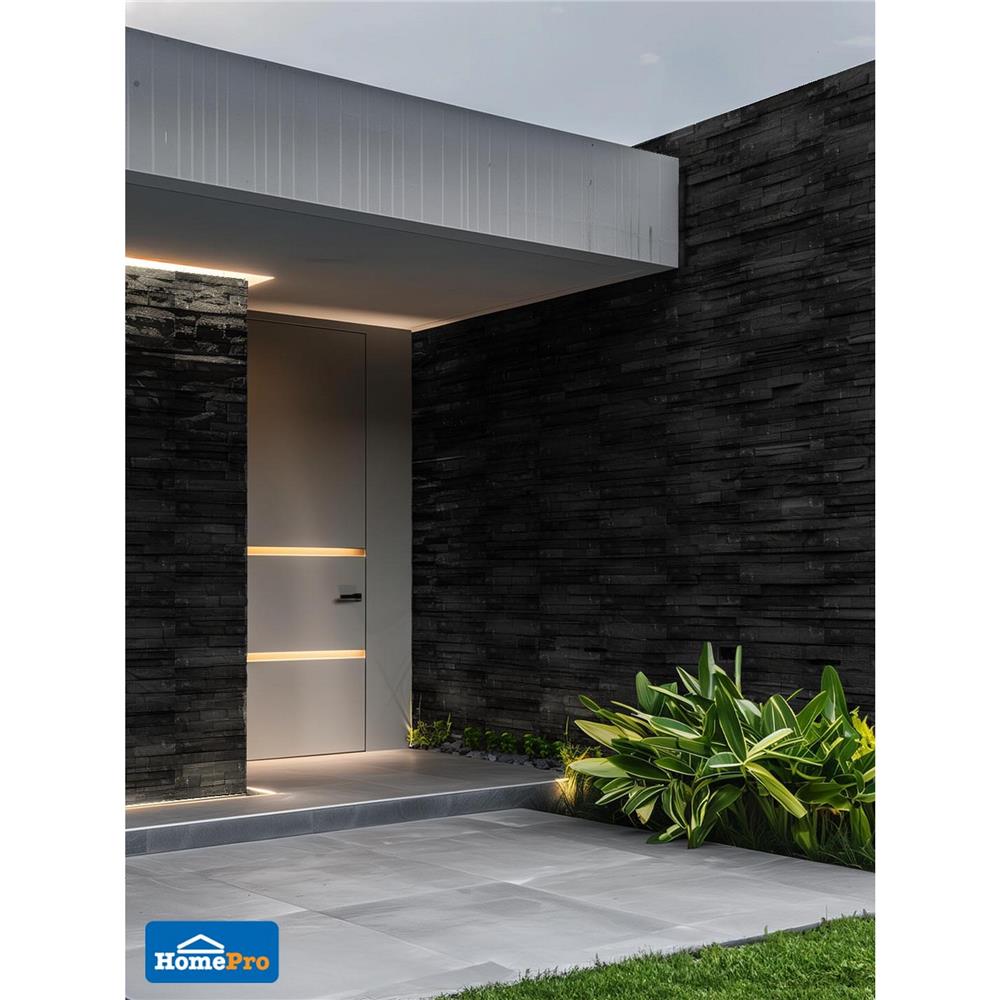 หินกาบ 10x30 ซม. หินโคราช จิ๊กซอว์สีดำแบบ 7 ชิ้น