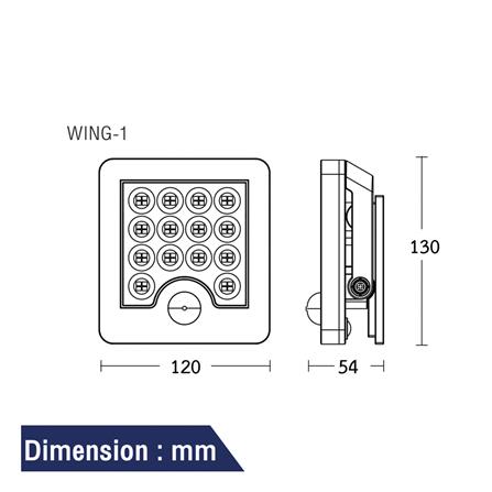 ไฟผนังภายนอก SOLAR BEC WING1-WH 20 วัตต์ DAYLIGHT สีขาว_5