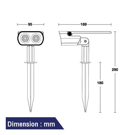 ไฟจัดสวน SOLAR BEC OWL1 BK 15 วัตต์ WARM WHITE สีดำ_6