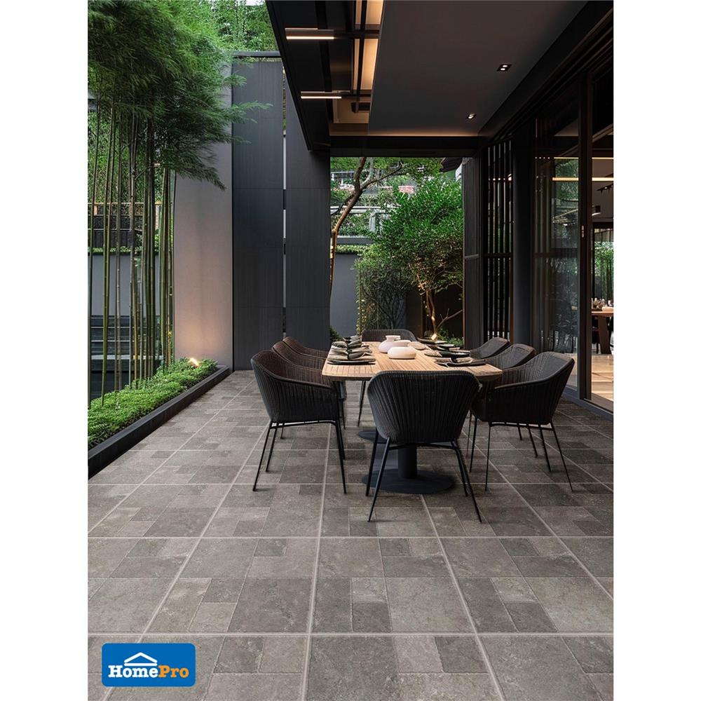 กระเบื้องพื้นพอร์ซเลน 59.8x59.8 ซม. TARA ดี สโตน เทา A 1.07 ตร.ม.