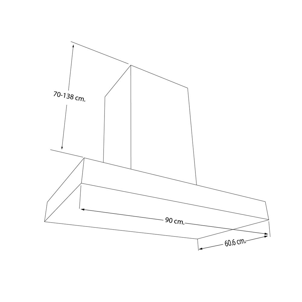 เครื่องดูดควันกลางห้อง LUCKY FLAME TR-900IS 90 ซม.