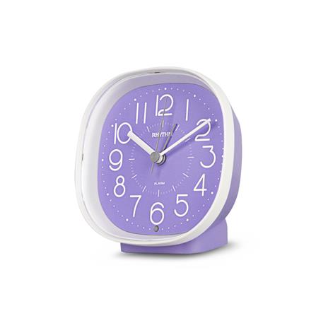 นาฬิกาปลุก RHYTHM 8RE674WR12 4X4 นิ้ว สีขาว/ม่วง_1