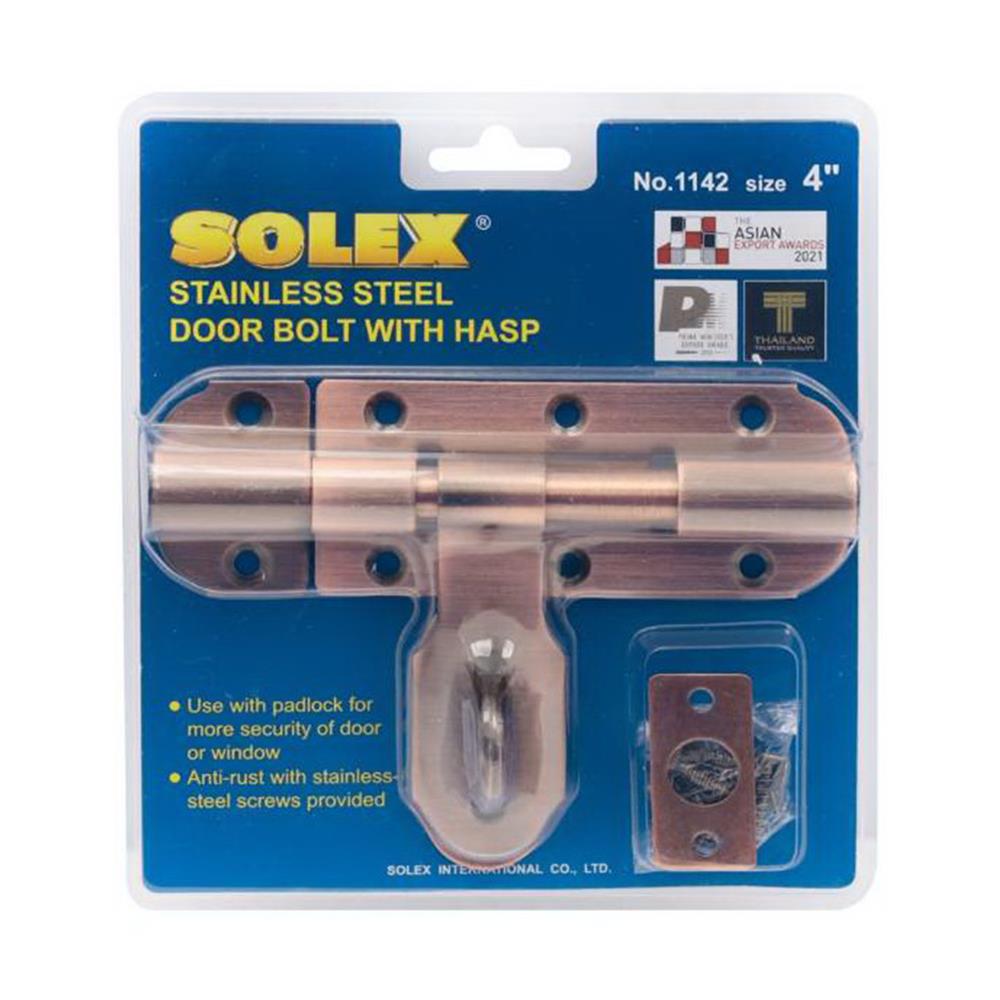 กลอนขวาง SOLEX 1142 4 นิ้ว สีทองแดงรมดำ