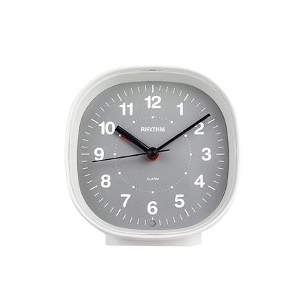 นาฬิกาปลุก RHYTHM 8RE674WR03 4X4 นิ้ว สีขาว/เทา_0