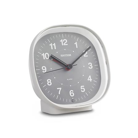 นาฬิกาปลุก RHYTHM 8RE674WR03 4X4 นิ้ว สีขาว/เทา_1