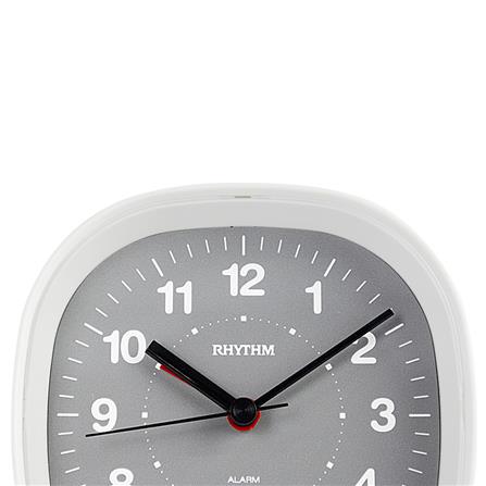 นาฬิกาปลุก RHYTHM 8RE674WR03 4X4 นิ้ว สีขาว/เทา_2