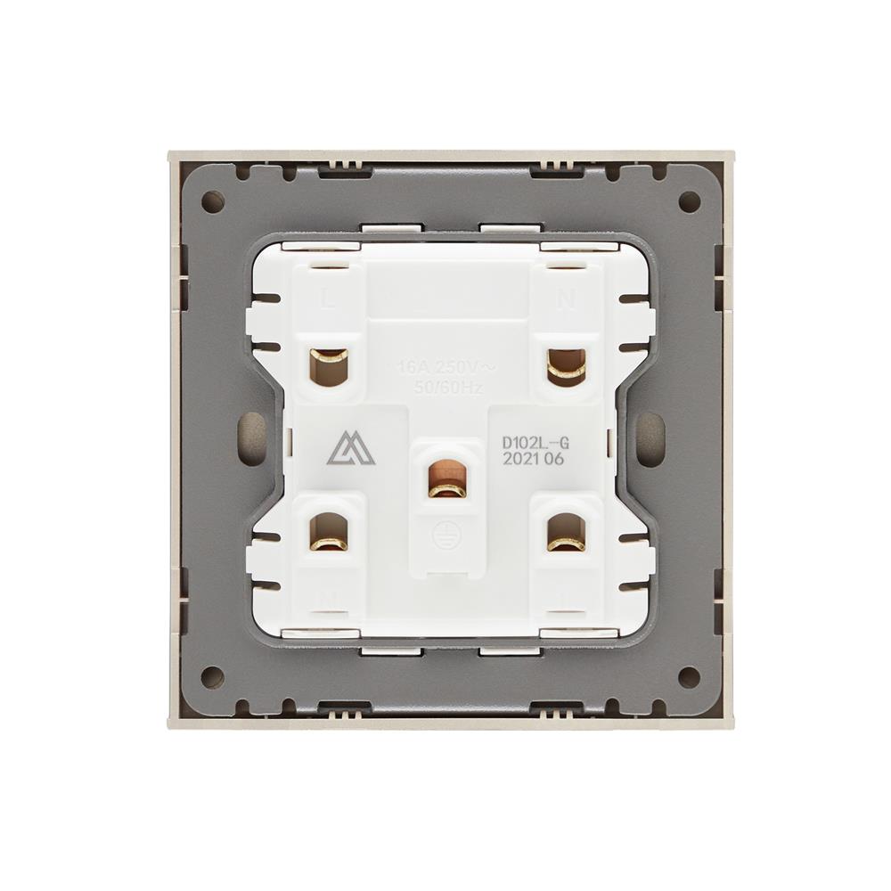 ชุดเต้ารับคู่ 3 ขา 2 ช่อง SAHN D102L-G สีทอง