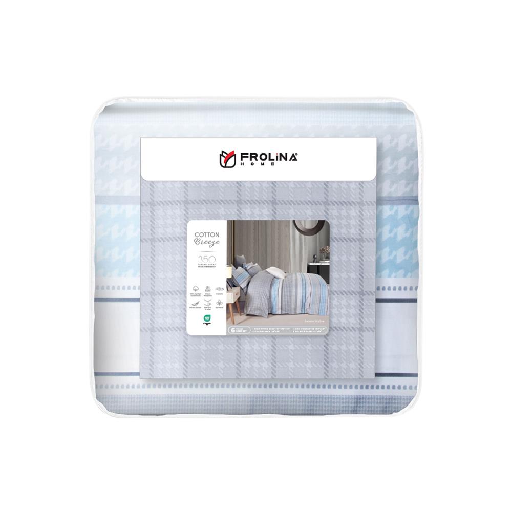 ชุดผ้าปูที่นอน 6 ฟุต 6 ชิ้น FROLINA COTTON BREEZE CBDF002
