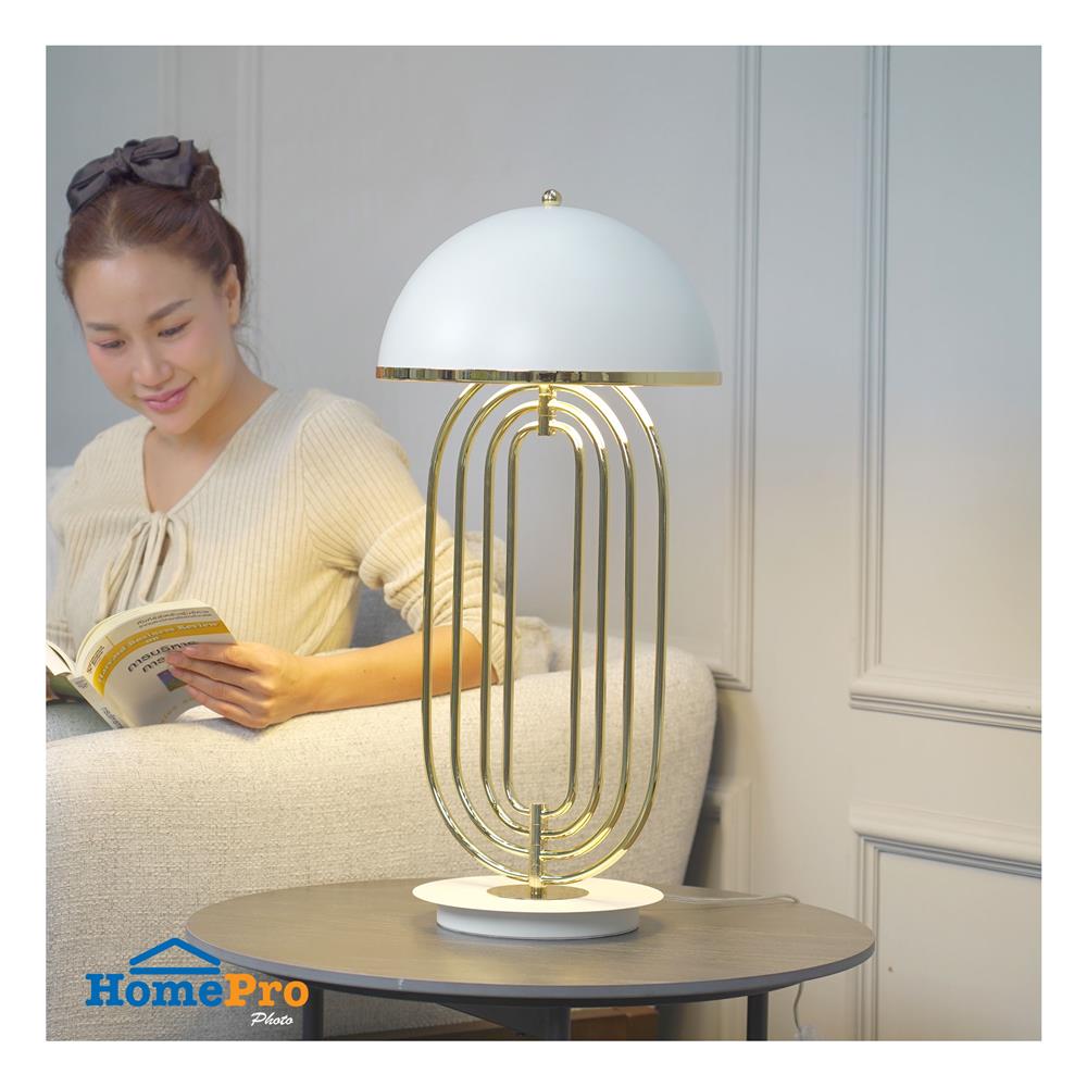 ไฟตั้งโต๊ะ CARINI MT23691 สีขาว/ทอง