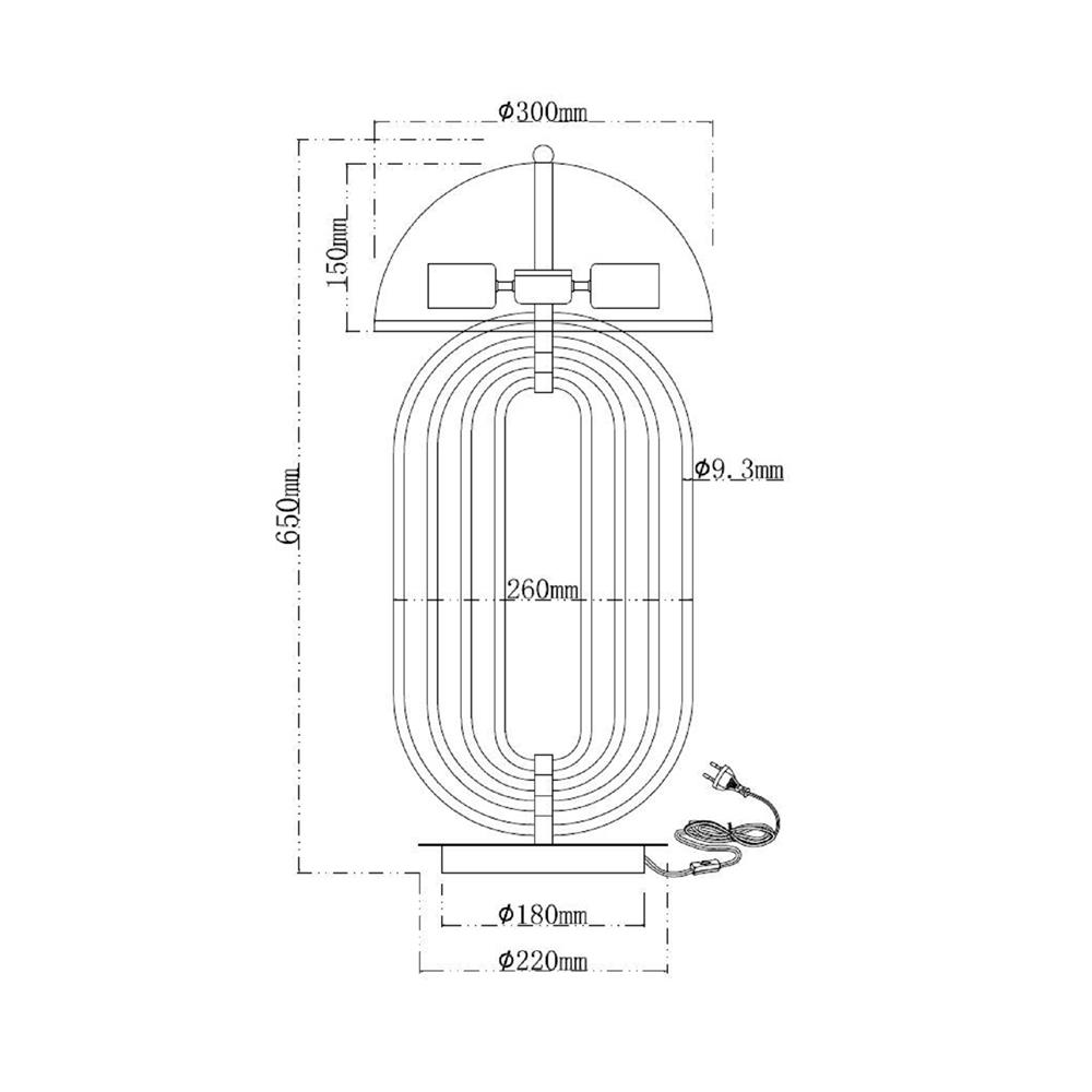ไฟตั้งโต๊ะ CARINI MT23691 สีขาว/ทอง