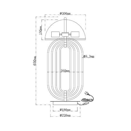 ไฟตั้งโต๊ะ CARINI MT23691 สีขาว/ทอง_7