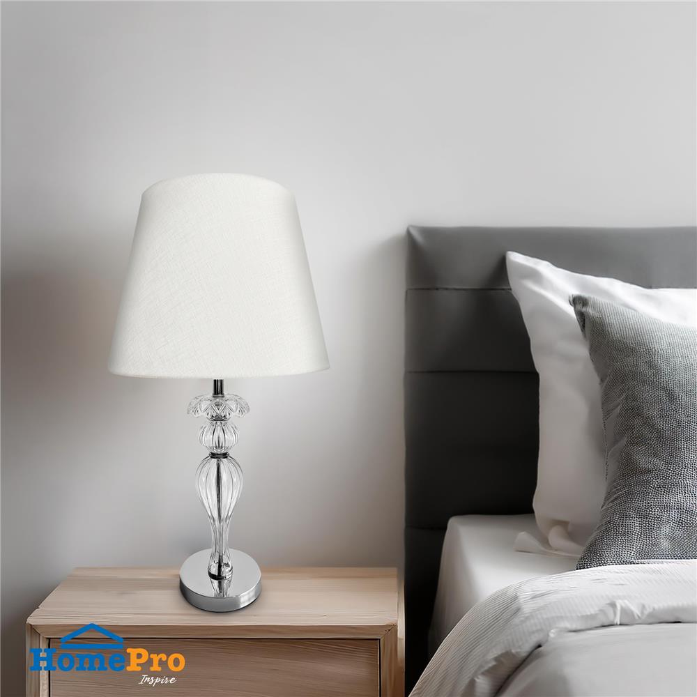 ไฟตั้งโต๊ะ CARINI MT2268A สีเงิน/ใส/ขาว