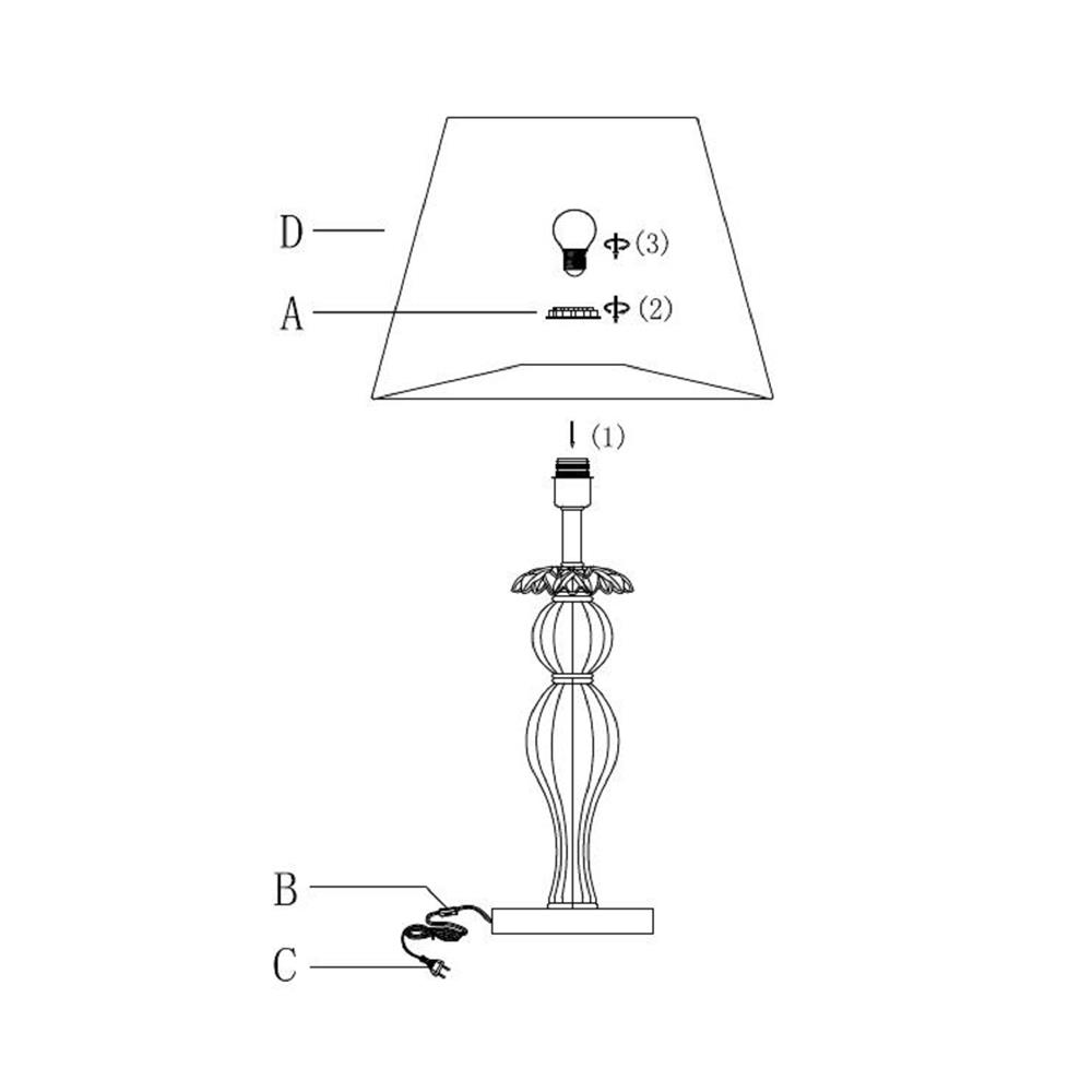ไฟตั้งโต๊ะ CARINI MT2268A สีเงิน/ใส/ขาว